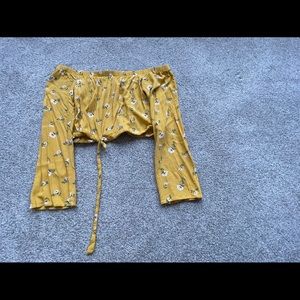 Off the shoulder yellow top